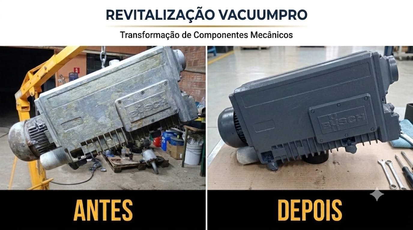 Antes e depois: Revitalização de bomba de vácuo