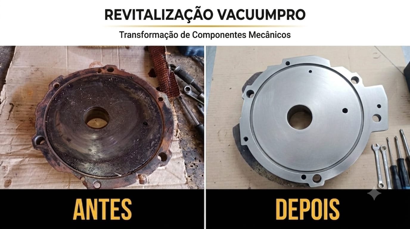 Antes e depois: Tampa e superfície de contato